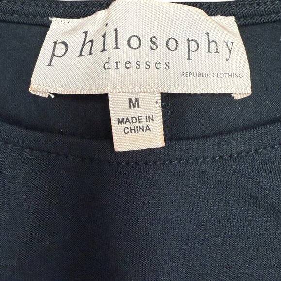 Women's PHILOSOPHY High Low Black Dress- Size Medium - Picture 4 of 7